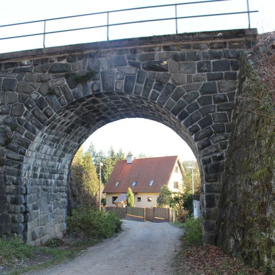 Railway bridge over K Vatinám street in Zadní Třebaň