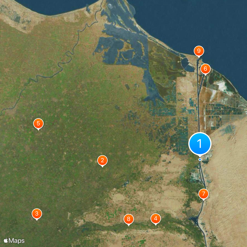 Suez Canal Bridge Map