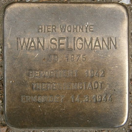 Stolperstein dedicated to Iwan Seligmann