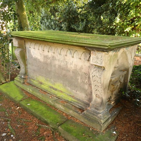 Tombchest of William Sandbach and others, 5m south-east of sundial in churchyard of St Andrew
