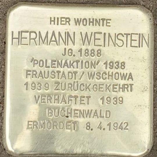 Stolperstein en memoria de Hermann Weinstein