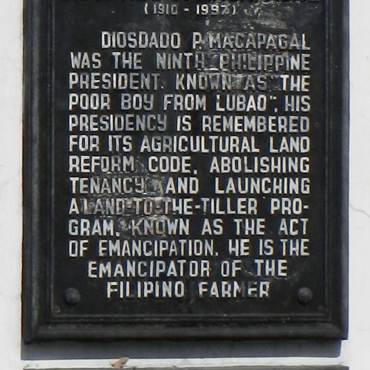 Diosdado P. Macapagal historical marker
