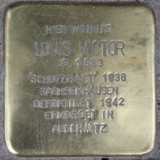 Stolperstein dedicated to Louis Victor