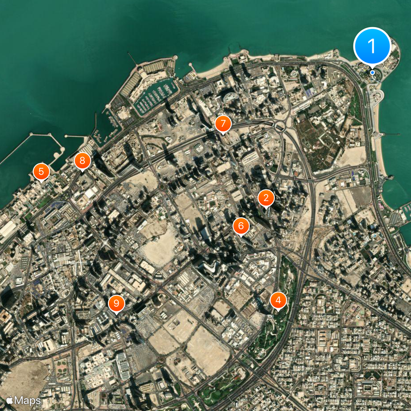 Kuwait Towers Map