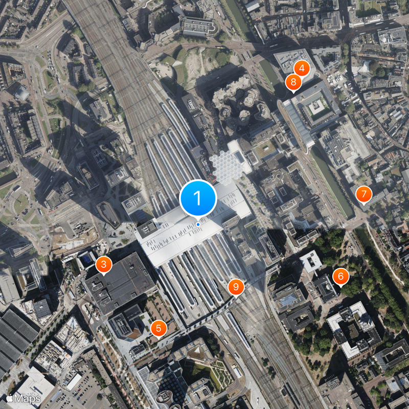 Gare centrale d’Utrecht Carte