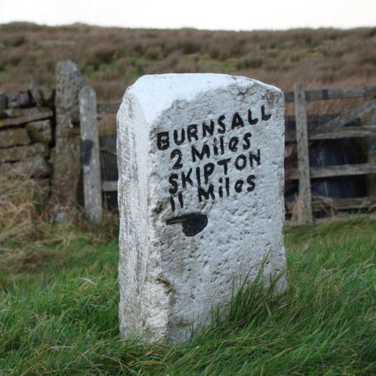 Mile Post At Junction Of B 6265 And Hartlington Raikes Road