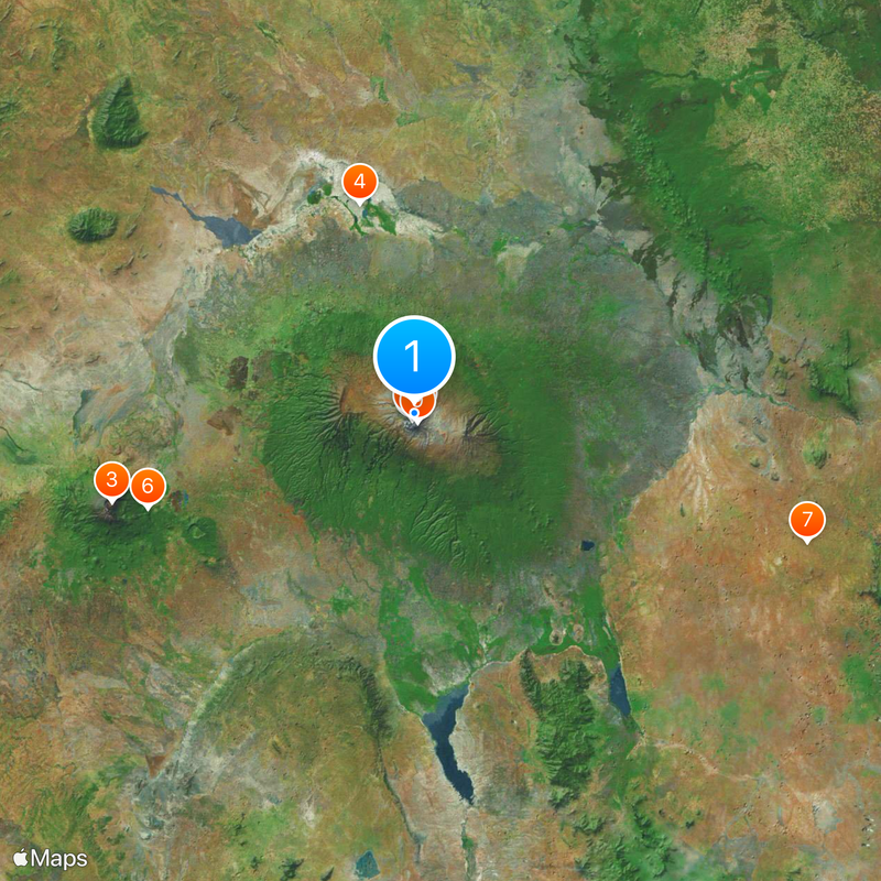Mount Kibo Mapa