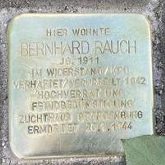 Stolperstein dedicated to Bernhard Rauch