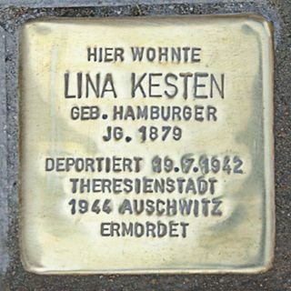 Stolperstein dedicated to Lina Kesten