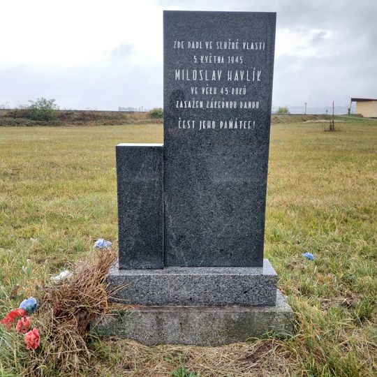 Pomník jihovýchodně od Životic u silnice I/20