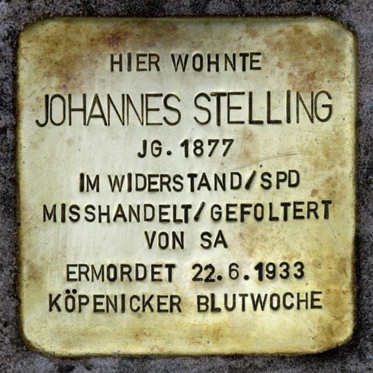 Stolperstein em memória de Johannes Stelling