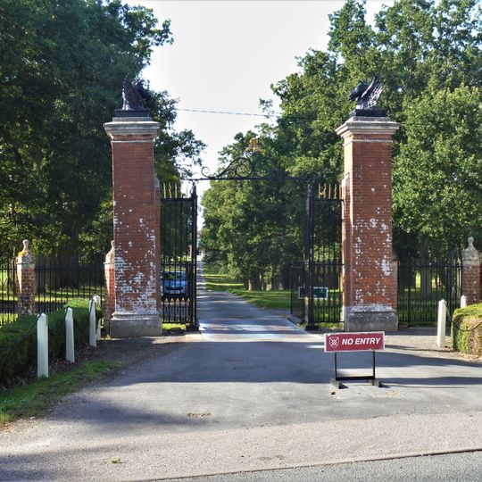 Entrance Gateway And Piers To Helmingham Park, Between Front Lodges To Oak Walk