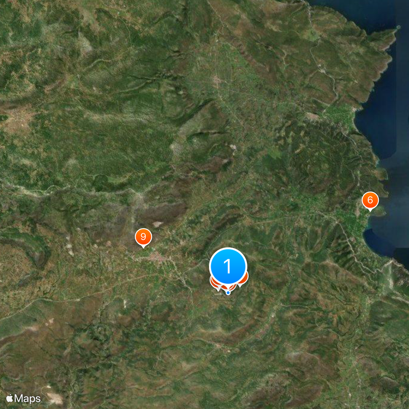 Theater van Epidaurus Kaart