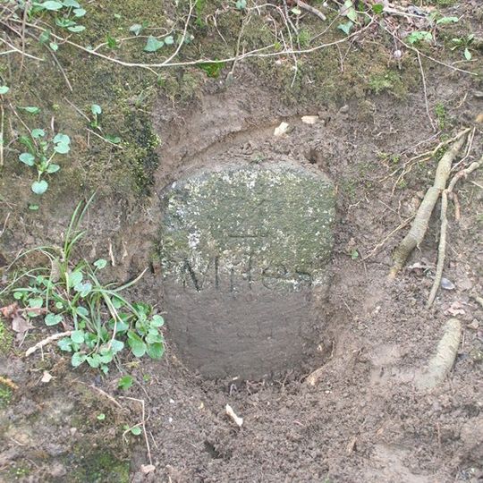 Milestone, on hill W of Ham Farm