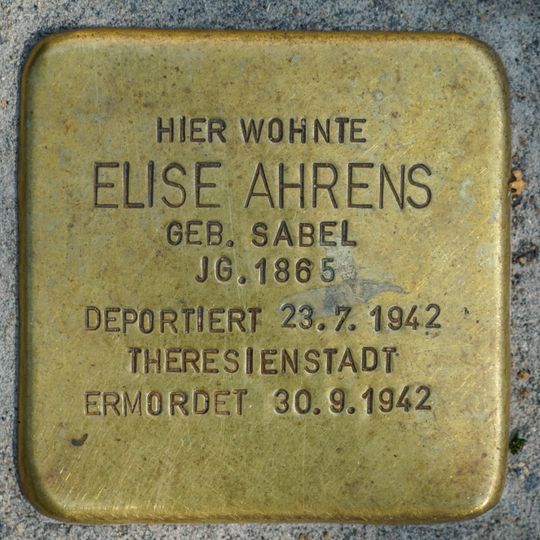 Stolperstein en memoria de Elise Ahrens