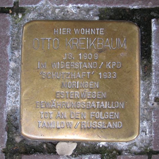 Stolperstein en memoria de Otto Kreikbaum