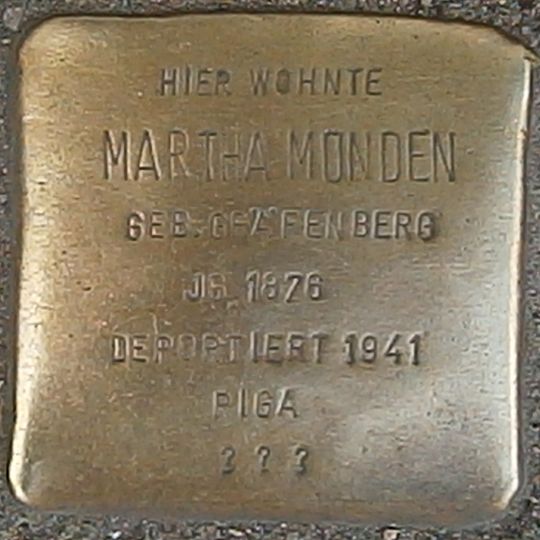 Stolperstein dedicated to Martha Münden