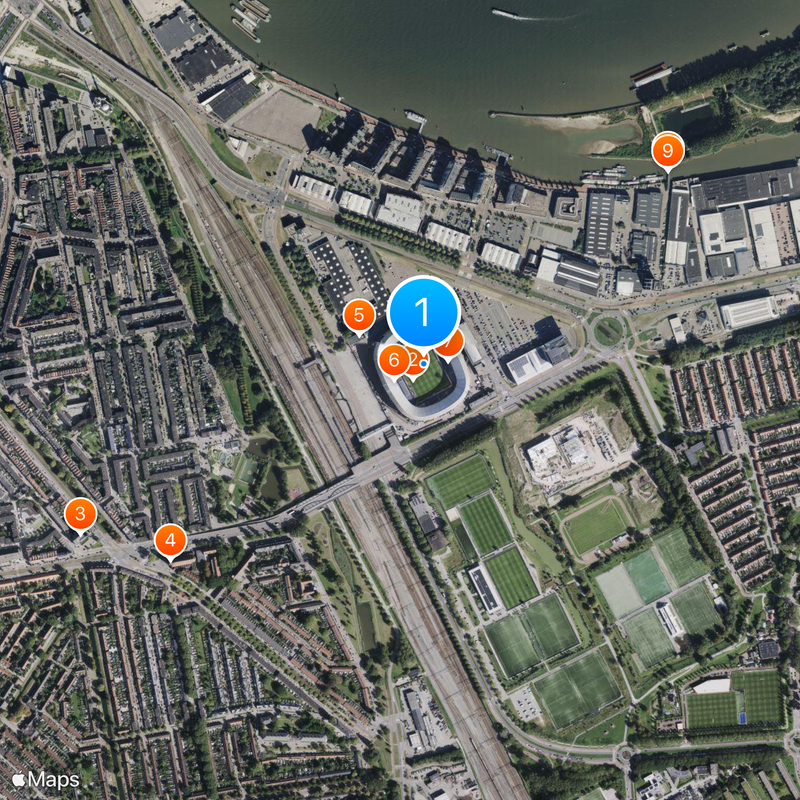 Stadion Feĳenoord Kaart