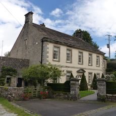 Manor house with wall and gate piers