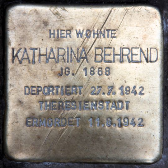 Stolperstein dedicated to Katharina Behrend