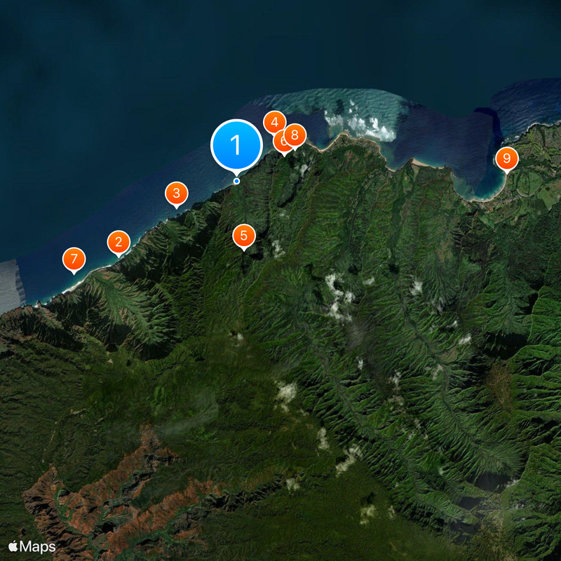 Hanakapiai Beach Mapa