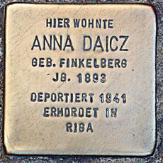 Stolperstein dedicated to Anna Daicz