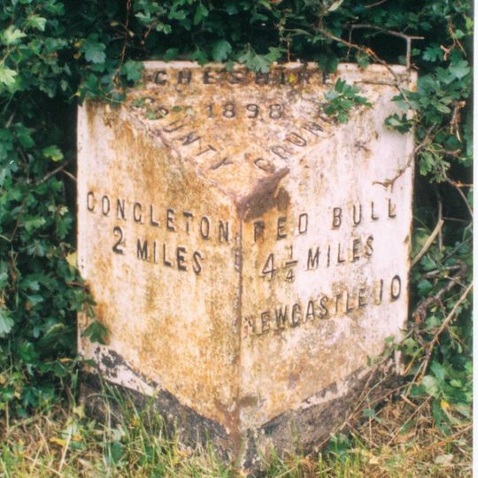 Milepost, SW of Astbury village