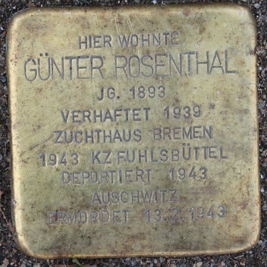 Stolperstein en memoria de Günter Rosenthal