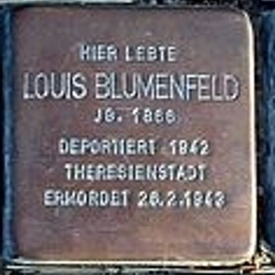 Stolperstein à la mémoire de Louis Blumenfeld