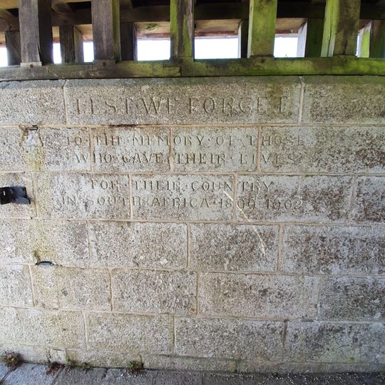 Lych Gate And Mounting Block South West Of Church Of St Maddern