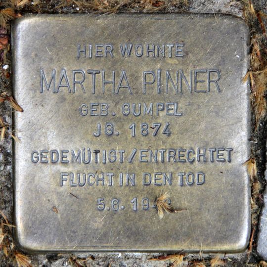 Stolperstein dedicated to Martha Pinner