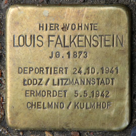 Stolperstein en memoria de Louis Falkenstein
