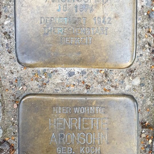 Stolperstein en memoria de Henriette Aronsohn