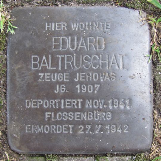 Stolperstein dedicated to Eduard Baltruschat