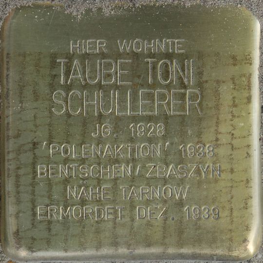 Stolperstein en memoria de Taube Toni Schullerer