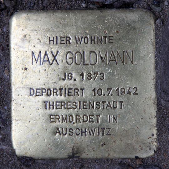 Stolperstein à la mémoire de Max Goldmann