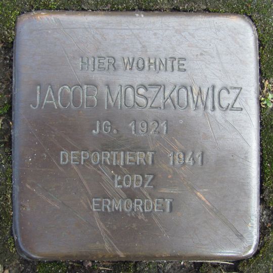 Stolperstein dedicated to Jacob Moszkowicz