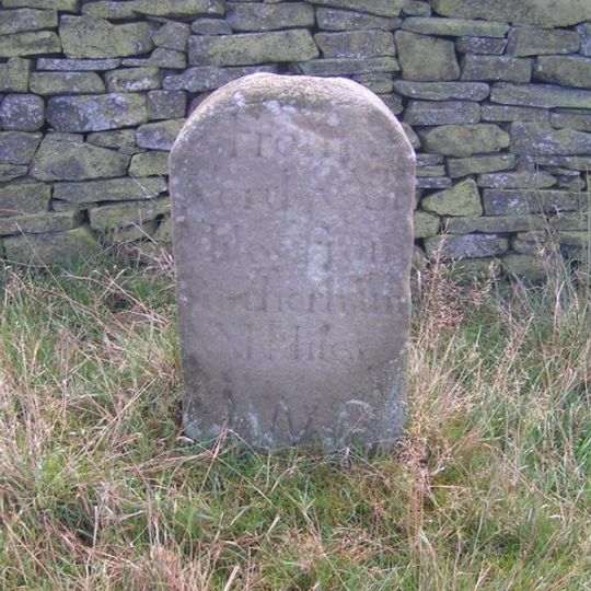 Milestone, on Trans-Pennine Trail, S of A638 Saltersbrook Bridge
