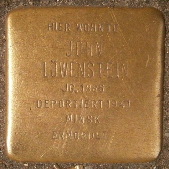 Stolperstein dedicated to John Löwenstein