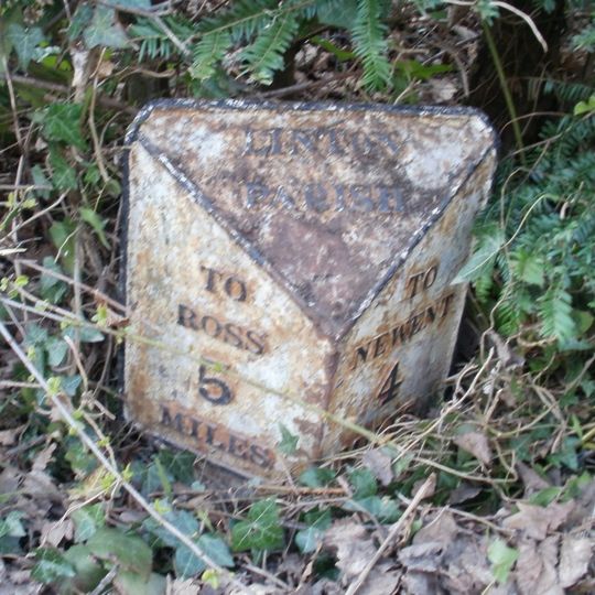 Milepost, Cockshot Wood; opp. golf club 150m E Linton turn
