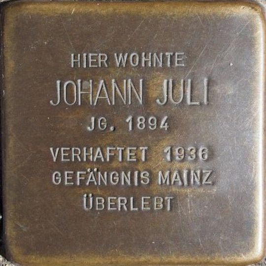 Stolperstein à la mémoire de Johann Juli