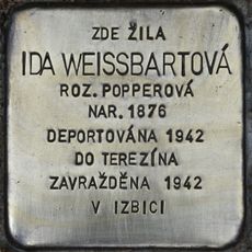 Stolperstein à la mémoire d’Ida Weissbartová