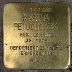 Stolperstein dedicated to Martha Petuchowski