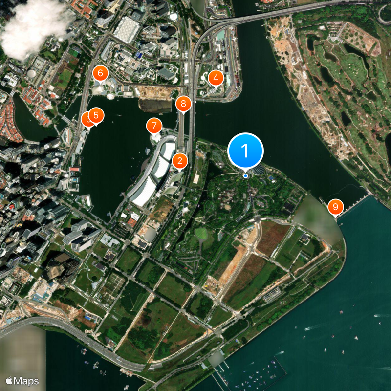 Gardens by the Bay Kaart