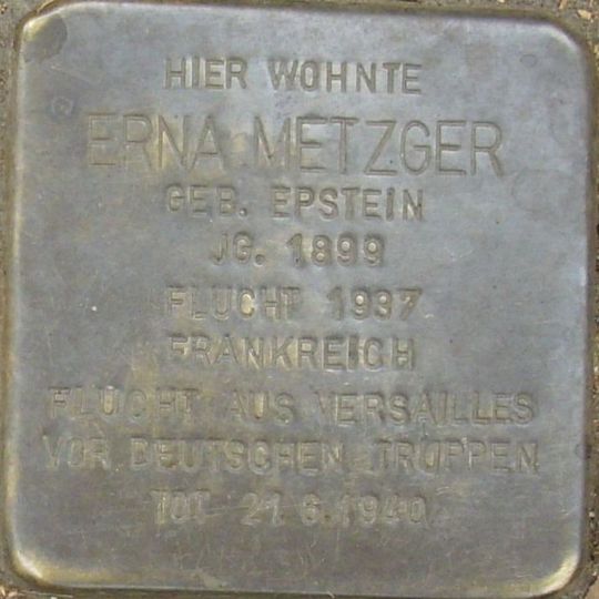 Stolperstein em memória de Erna Metzger