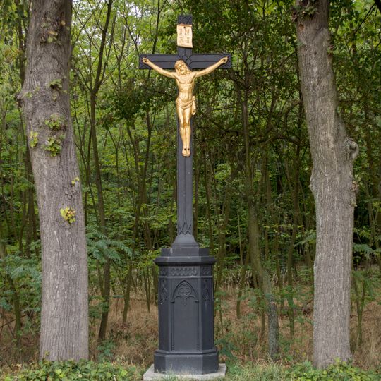 Black wayside cross in Miroslavské Knínice