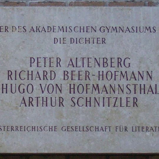 Memorial plate for Peter Altenberg, Richard Beer-Hofmann, Hugo von Hofmannsthal, Arthur Schnitzler