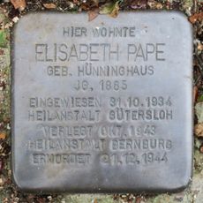 Stolperstein à la mémoire d’Elisabeth Pape