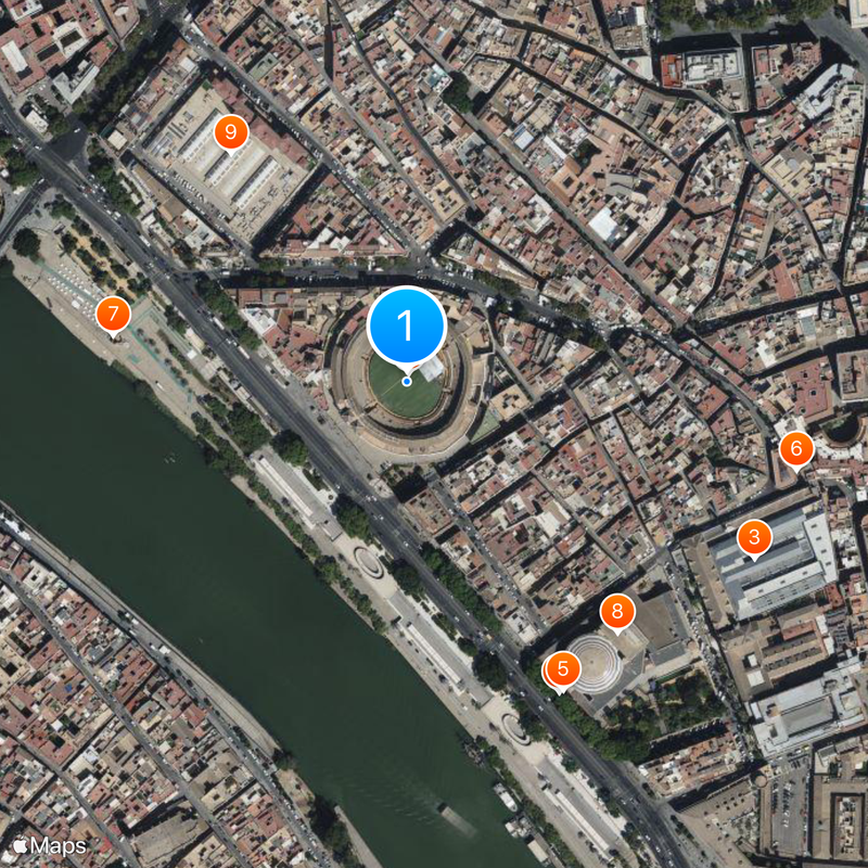 Plaza de toros La Maestranza de Sevilla Mappa