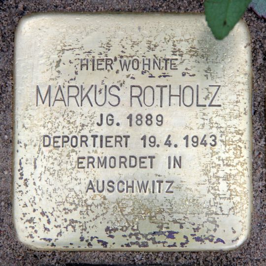 Stolperstein en memoria de Markus Rotholz